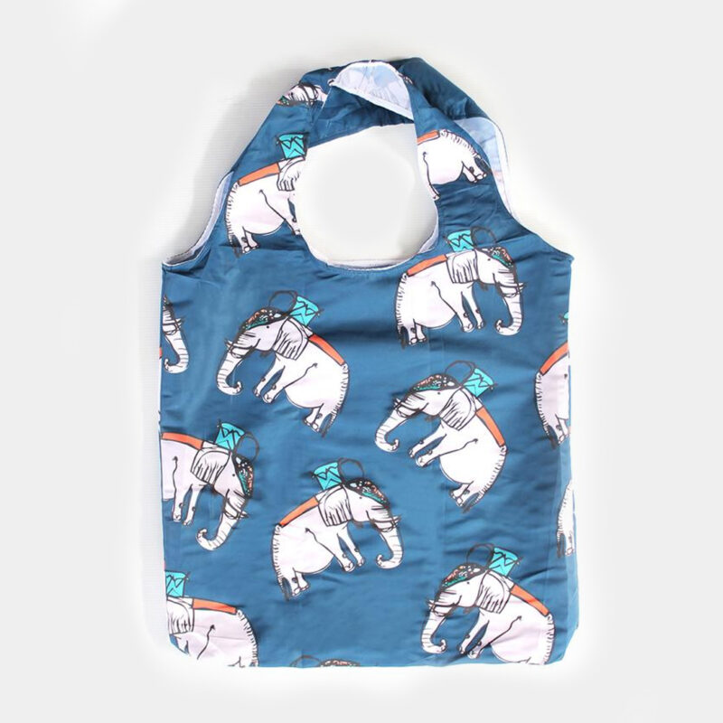 Foldable Shopping Bag – Gajah Kerala - Biru Orange