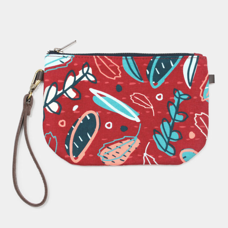 Flat Canvas Pouch - Dedaunan Merah